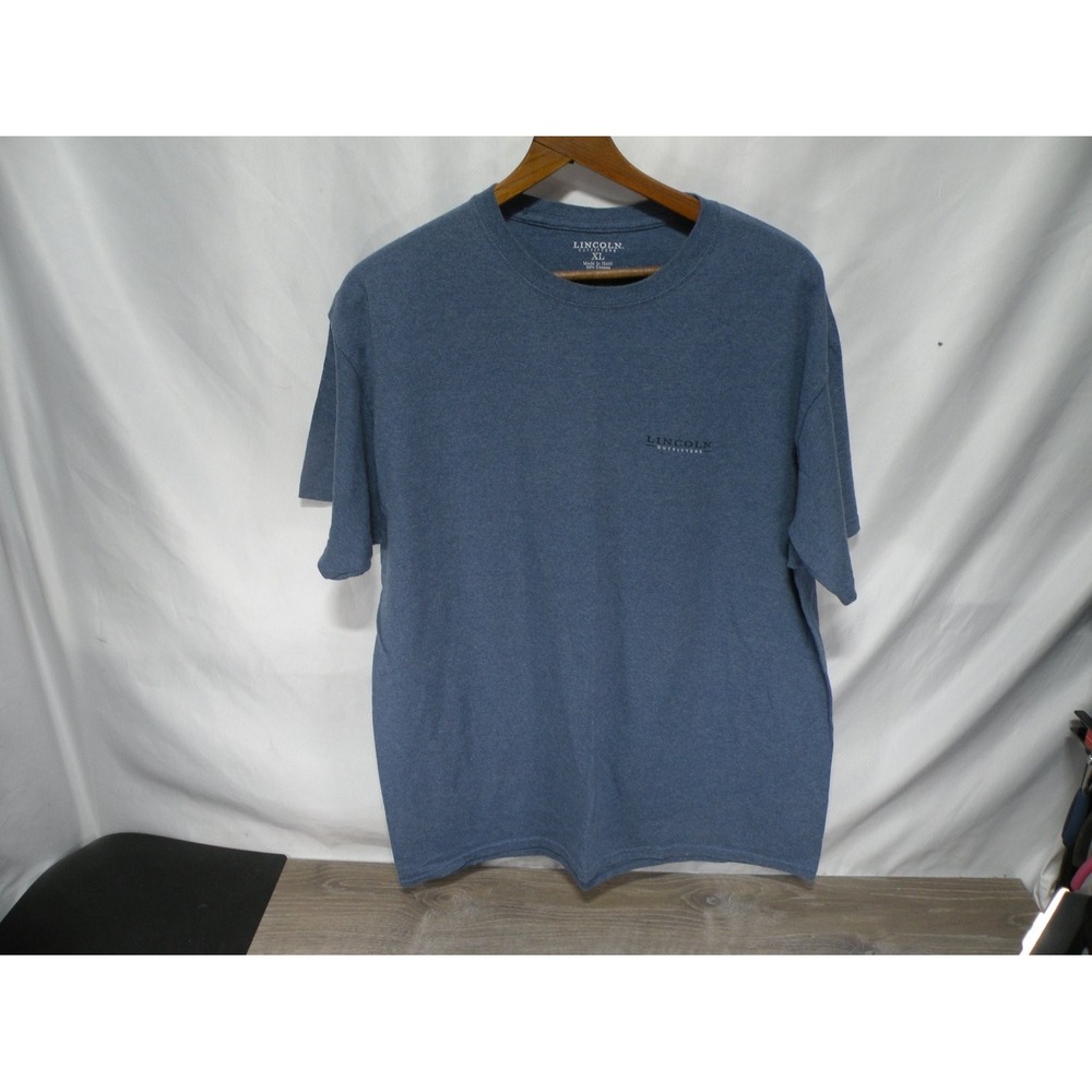 Lincoln Outfitters Classic American Cars T-Shirt Mens XL Blue Cotton Polyester